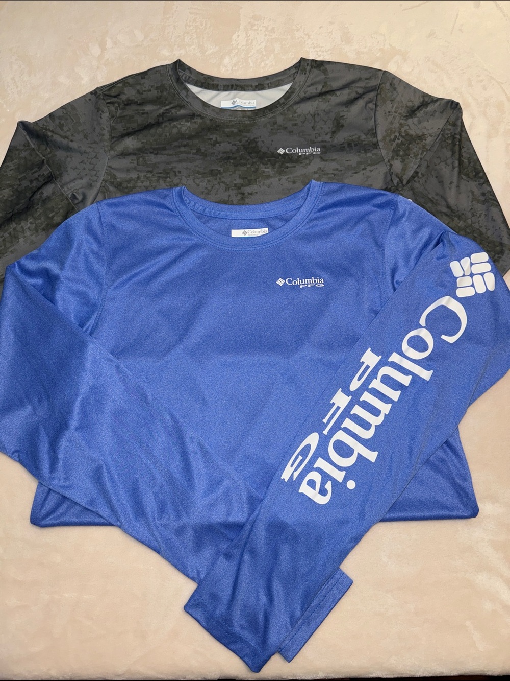 2 EUC Columbia PFG Shirts. Youth XL.